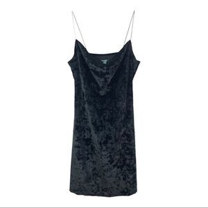 Wild Fable Black Ruched “Velvet” Dress Sz M NWT